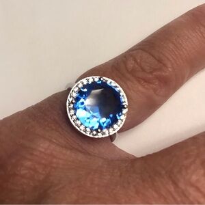 Blue Topaz 925 Sterling Silver Ring